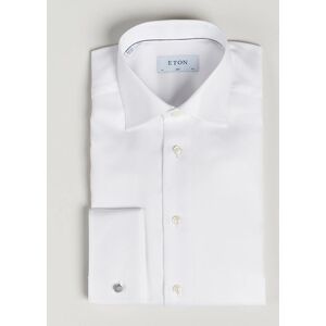 Eton Slim Fit Twill Double Cuff Shirt White - Sininen - Size: S M M L L XL XL - Gender: men