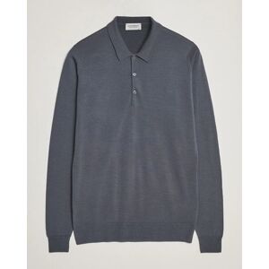 John Smedley Belper Extra Fine Merino Polo Pullover Slate Grey - Size: One size - Gender: men