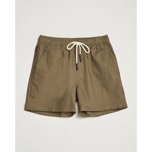 OAS Linen Shorts Army - Ruskea - Size: One size - Gender: men
