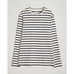 Jil Sander Long Sleeve Rib Cotton T-Shirt Marine Stripes - Musta - Size: One size - Gender: men