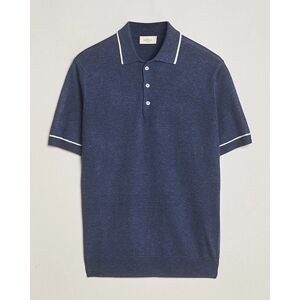 Altea Linen/Cashmere Contrast Polo Navy - Monivärinen - Size: S/M L/XL - Gender: men