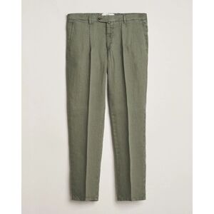 Briglia 1949 Pleated Linen Trousers Olive - Musta - Size: One size - Gender: men