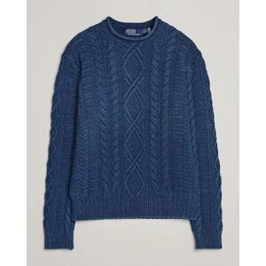 Ralph Lauren Cotton Fisherman Sweater Indigo - Harmaa - Size: S M XXL - Gender: men