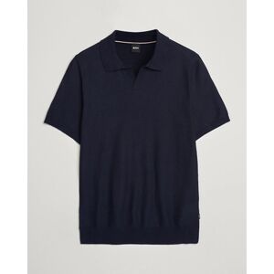 BOSS BLACK Tempio Open Collar Polo Dark Blue - Sininen - Size: S M L XL XXL - Gender: men