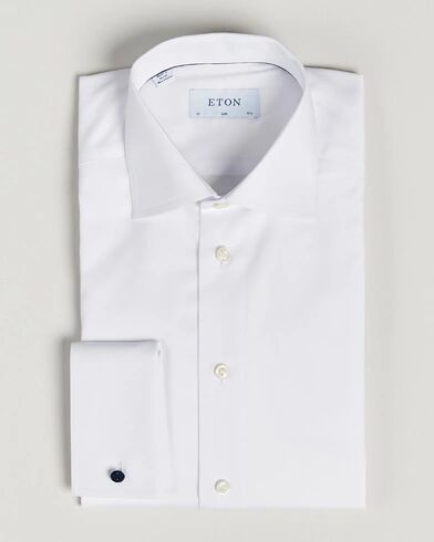 Eton Slim Fit Shirt Double Cuff White