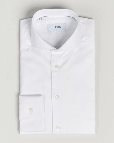 Eton Slim Fit Twill Cut Away Shirt White