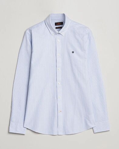 Morris Oxford Striped Button Down Cotton Shirt Light Blue