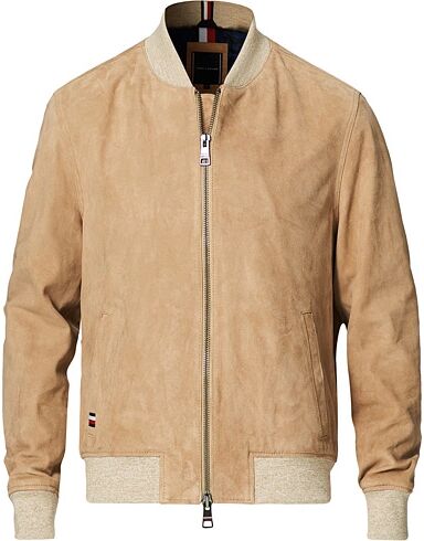 Tommy Hilfiger Suede Bomber Jacket Camel