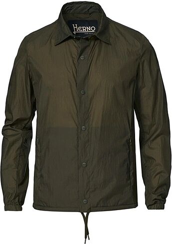 Herno Unlined Nylon Dyed Shirt Jacket Dark Military