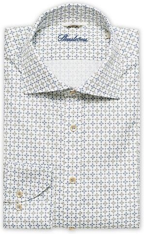 Stenströms Slimline Printed Shirt White