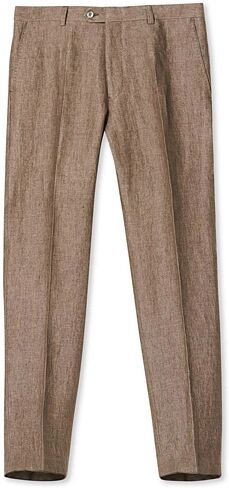 Oscar Jacobson Denz Linen Trousers Soft Brown