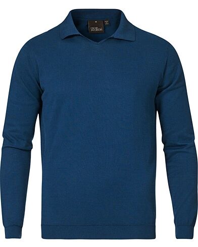 Oscar Jacobson Oliwer Long Sleeve GD Cotton Polo Navy