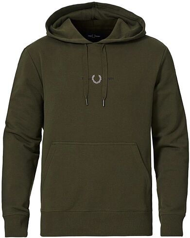 Fred Perry Embroidered Hooded Sweatshirt Hunting Green