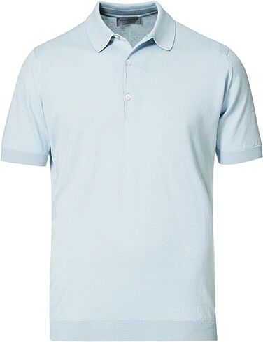 John Smedley Adrian Slim Fit Sea Island Polo Coast Blue