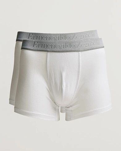 Zegna Cotton Stretch Boxer Bi-Pack White