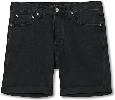 Nudie Jeans Josh Stretch Denim Shorts Black Water