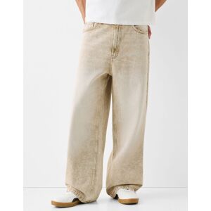 Bershka Jean Super Baggy Homme 44 Beige