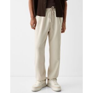 Bershka Pantalon Jogging Wide Tailoring Homme Xs Sable