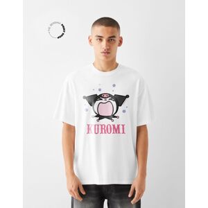 Bershka T-Shirt Kuromi Manches Courtes Boxy Fit Homme M Blanc