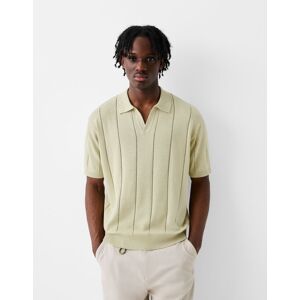 Bershka Polo Manches Courtes Texture Homme Xl Vert