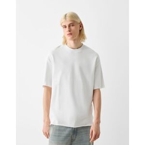 Bershka T-Shirt Manches Courtes Molleton Effet Délavé Homme Xs Blanc - Publicité