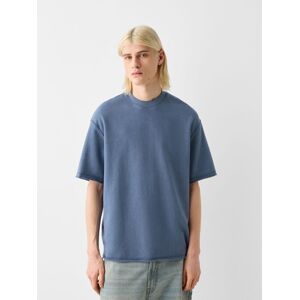 Bershka T-Shirt Manches Courtes Molleton Effet Délavé Homme Xs Bleu Foncé - Publicité