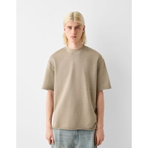 Bershka T-Shirt Manches Courtes Molleton Effet Délavé Homme Xs Camel - Publicité