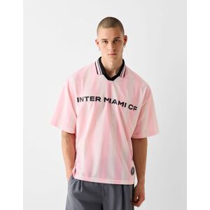 Bershka T-Shirt Polo Inter Miami Cf Rayures Mesh Homme Xs Rose - Publicité