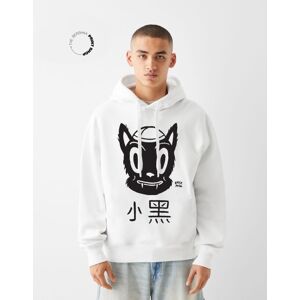 Bershka Sweat Gary Baseman Capuche Imprimé Homme M Blanc - Publicité