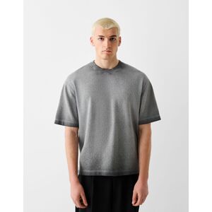 Bershka T-Shirt À Manches Courtes Effet Délavé Homme M Gris - Publicité