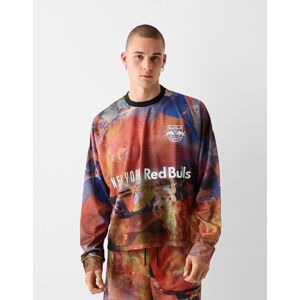 Bershka T-Shirt New York Red Bulls Imprimé Mesh Homme S Orange - Publicité