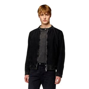 Diesel - Veste moto en denim délavé - Vestes en denim - Homme - Noir M - Publicité