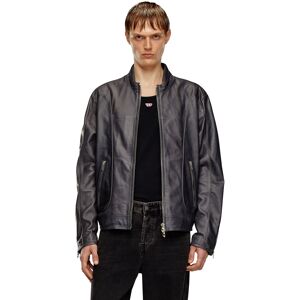 Diesel - Veste biker en cuir avec passepoil - Vestes de cuir - Homme - Noir 48 - Publicité