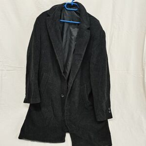 Manteau doublé 1 poche intérieure, 2 poches extérieures. Coupe droite longue - Enrico Mori - Taille 40 Noir 40 - Publicité