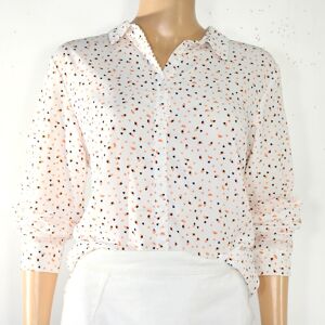 Chemise Femme Blanche & Corail CAMAIEU Taille Estimée L Blanc L - Publicité