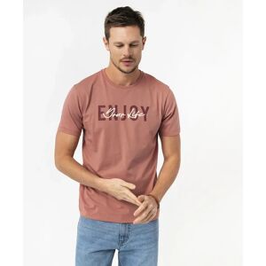 Tee-shirt manches courtes avec inscription homme - S - rose - GEMO rose