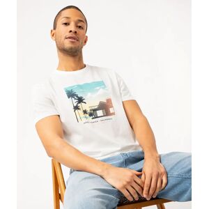 Tee-shirt manches courtes a motif estival homme - L - blanc - GEMO blanc