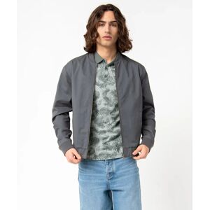 Blouson homme zippe en toile de coton - S - gris - GEMO gris