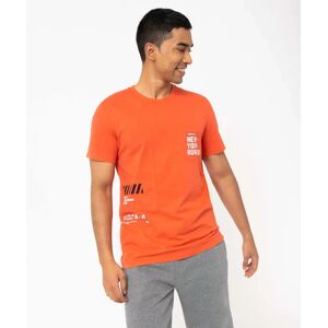 Tee-shirt homme a manches courtes look streetwear - L - orange - GEMO orange