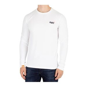 Superdry Homme T-shirt à manches longues brodé vintage, Blanc - Publicité