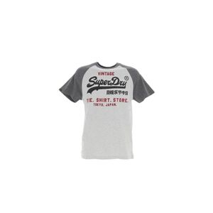 Superdry Tee shirt manches courtes Vintage vl heritage rgln tee grs Gris clair Taille : S - Publicité