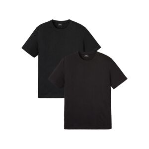 bonprix Lot de 2 T-shirts en coton noir 48/50 (M)/44/46 (S)