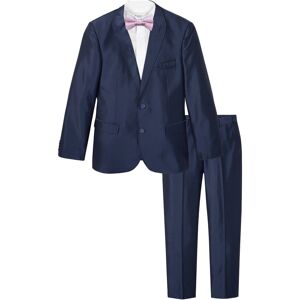 bonprix Costume de marié Slim Fit (Ens. 3 pces.) : veste, pantalon, nœud bleu 50/56/64/52/54/60/62/48/58/66 - Publicité
