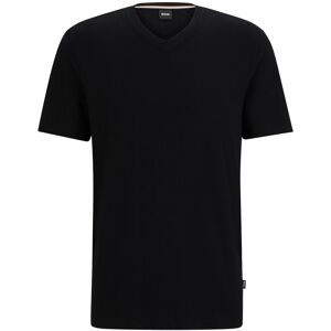 Boss T-shirt en coton mercerisé avec col V Noir L,S,XL,XXL,XXXL,M - Publicité