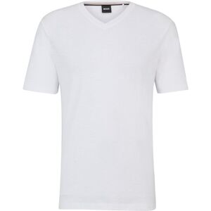 Boss T-shirt en coton mercerisé avec col V Blanc L,S,XL,XXL,XXXL,M - Publicité