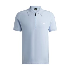 Boss Polo à manches courtes avec encolure zippée et logo bleu clair M,L,S,XL,XXL,XXXL - Publicité