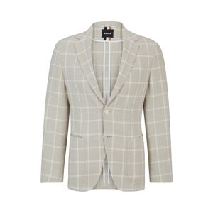 Boss Veste Regular Fit en coton mélangé à carreaux Blanc 102,50,52,54,56,58,98,46A,48A,50A,52A,56A - Publicité