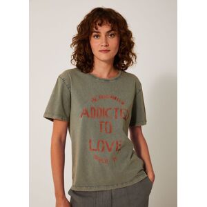 T-SHIRT JULY manches courtes graphisme "addicted to love" ARDOISE L,M,S,XS - Publicité