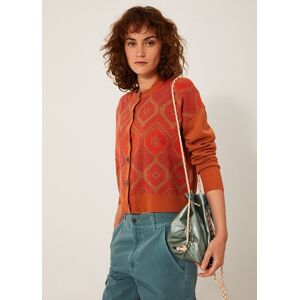 GILET JILL Maille coton graphique TERRACOTTA LMSXS