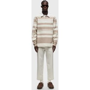 Officine Générale RYKER POLO STRIPED ORGANIC CO men Polos beige en taille:M